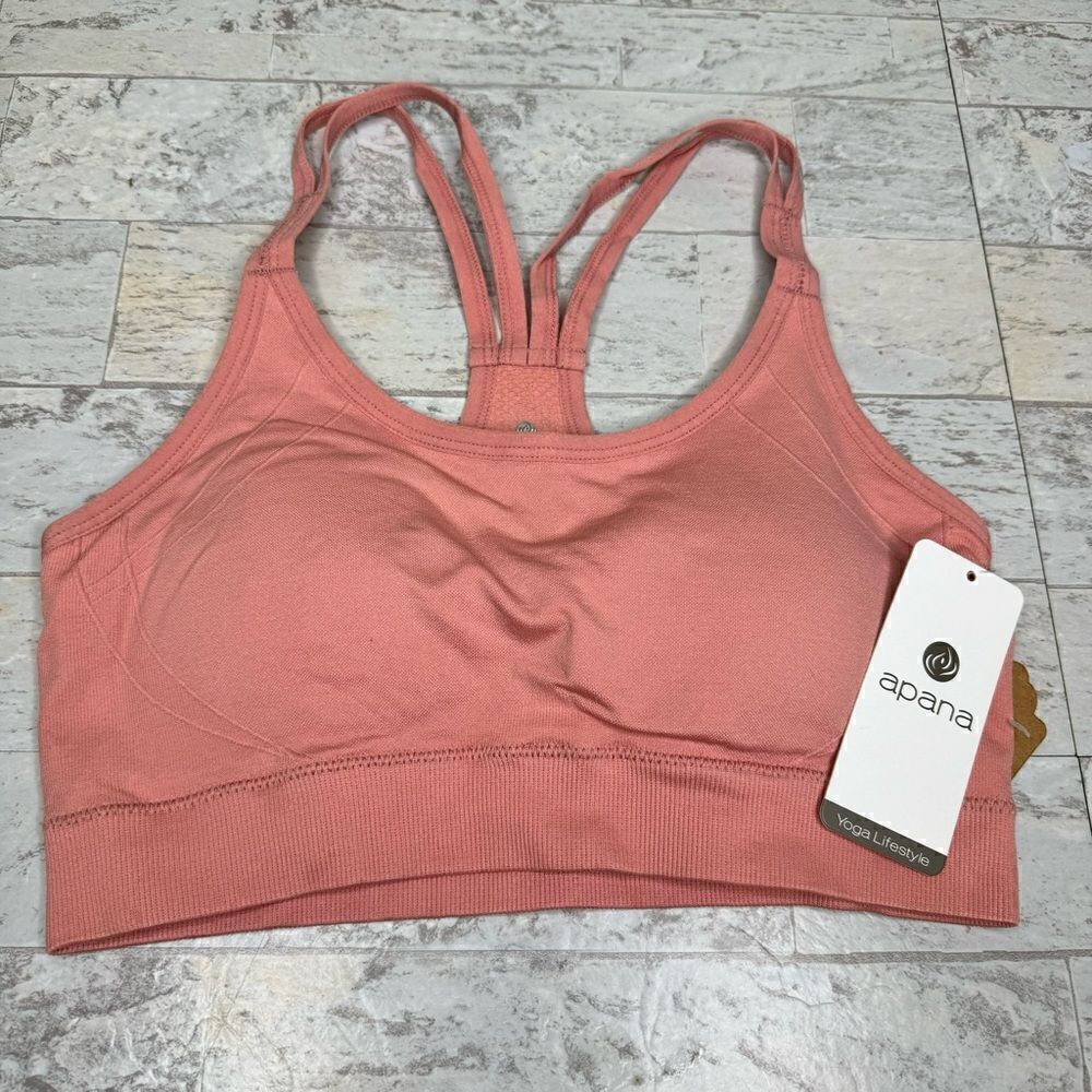 Apana Pink Racerback Padded Sports Bra Size Small